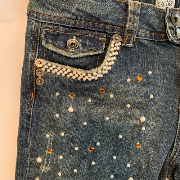 Cache Beaded Embroidered Bird Red Lace Capri 14 - Picture 5 of 15